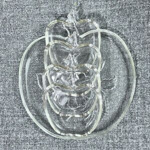 Vintage hazel  atlas Orchad Crystal glass apple shaped dishes
